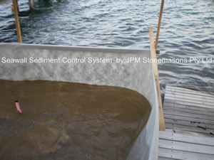 Seawall sediment control system by JPM Stonemasons.